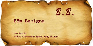Böm Benigna névjegykártya